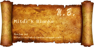 Miták Bianka névjegykártya